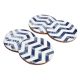 White And Resin Wood And Resin Chevron Coasters In Set of 4
